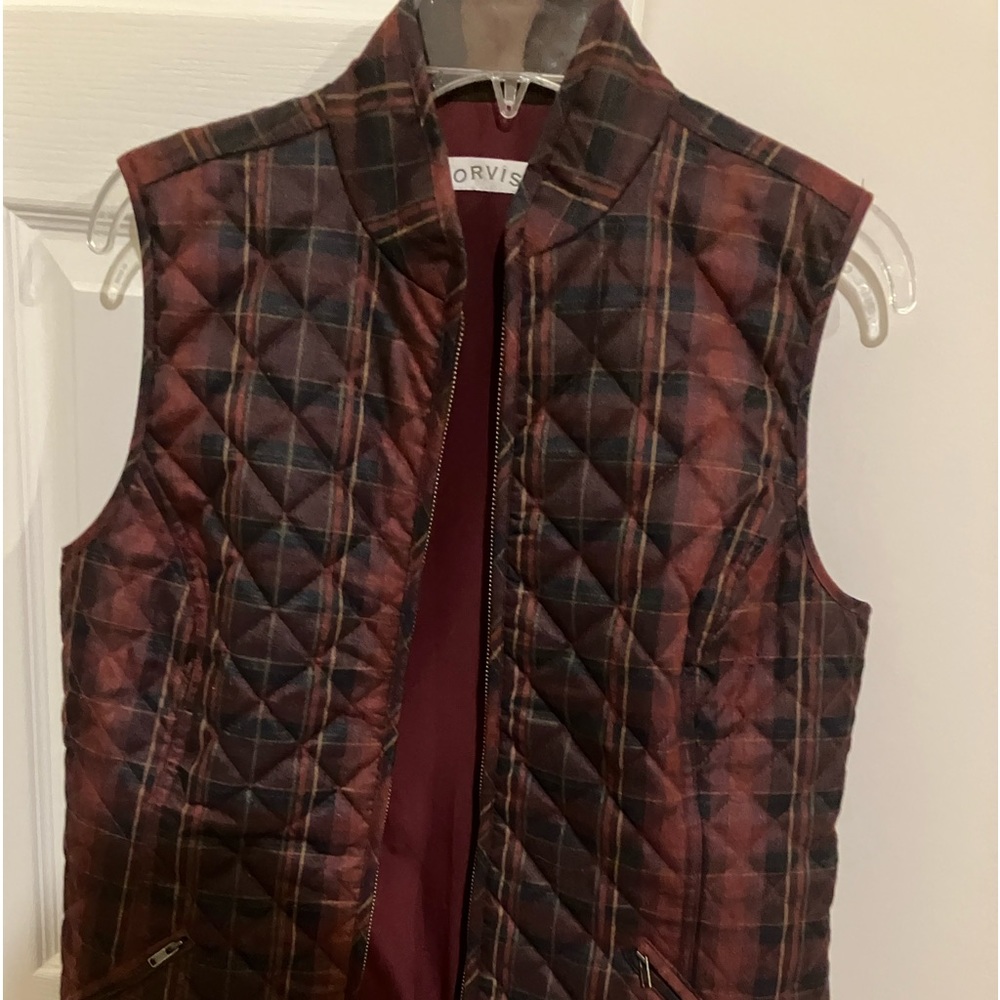 EUC Orvis Women’s zippered plaid vest